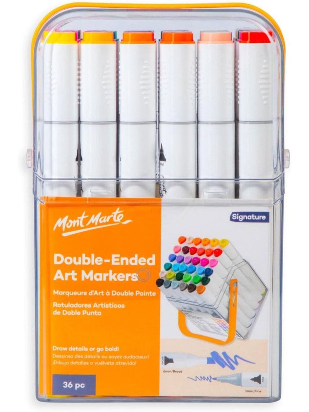 36pc Double-Ended Art Markers Set - Dual Tip Colored Alcohol Ink for Drawing